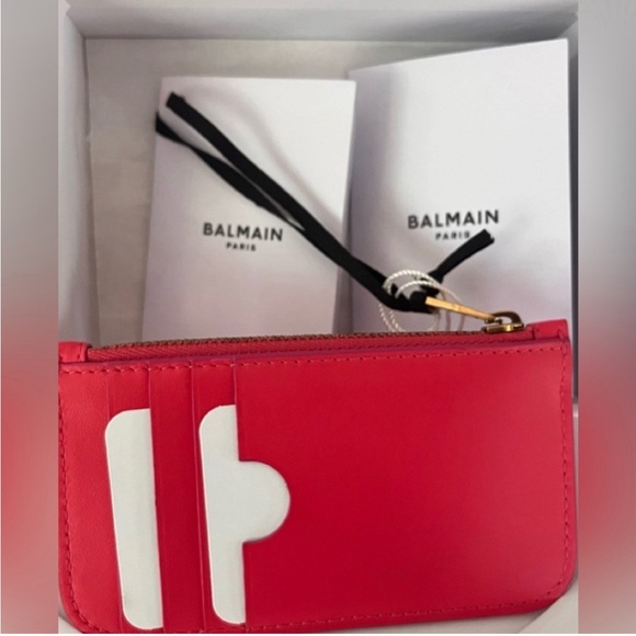 NWT, Authentic, BALMAIN Pink Monogram Cardholder - Picture 4 of 8